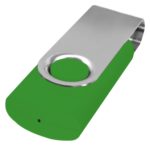 vihreä hopea Twister USB-muistitikku MyHappyLogo logopainettu