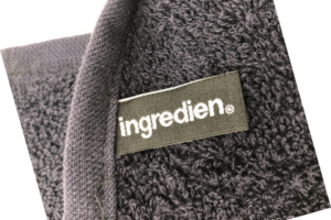 Logopainettu kangasmerkki pyyhkeille, My Happy Logo, Pakkaukset ja lisätarvikkeet, Ingredien